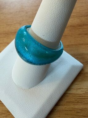 Handmade Glass Teal Ring - Women Jewelry